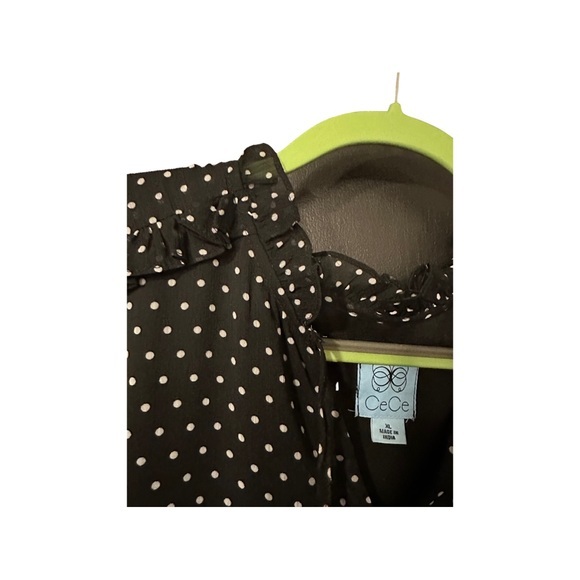 NWOT Cece Women's Black shift dress with white polka dots - XL -‎ cute w belt - Picture 10 of 10